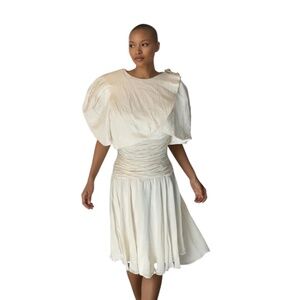 Vintage 80s Morton Myles Black Cocktail Dress with detach vest , Size 10